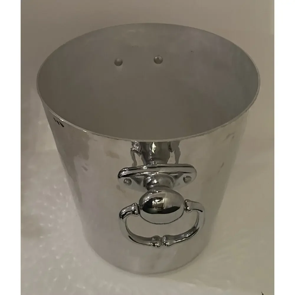 Mauviel Hammered Aluminum Wine Ice Bucket With Stainless Steel Handles